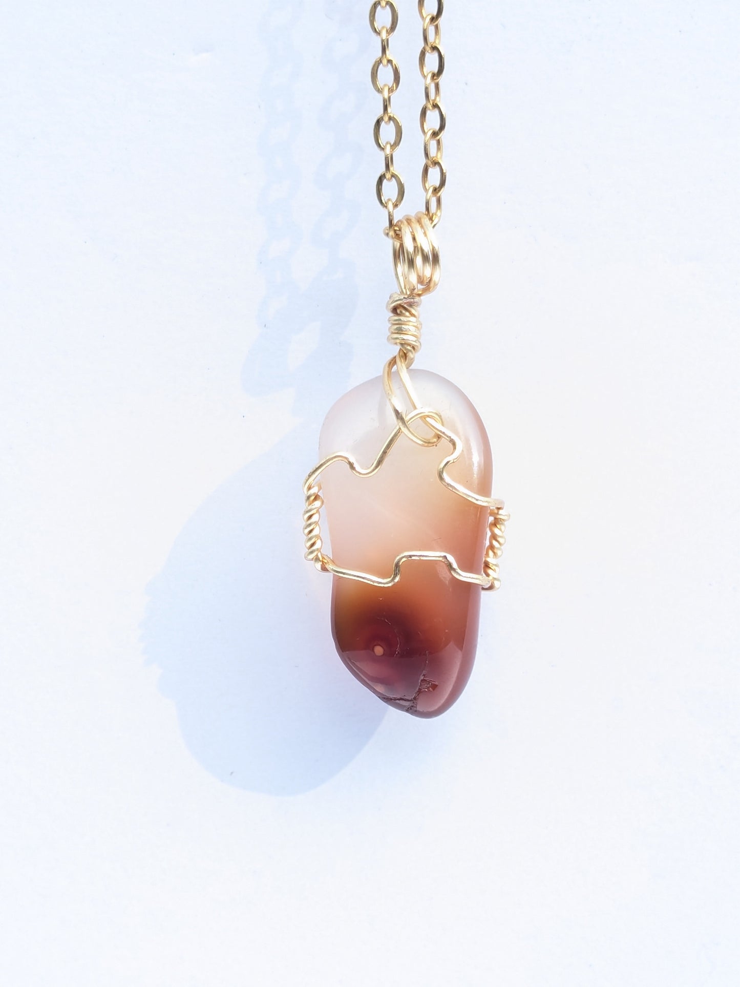 18k gold plated Carnelian Necklace "Intention"