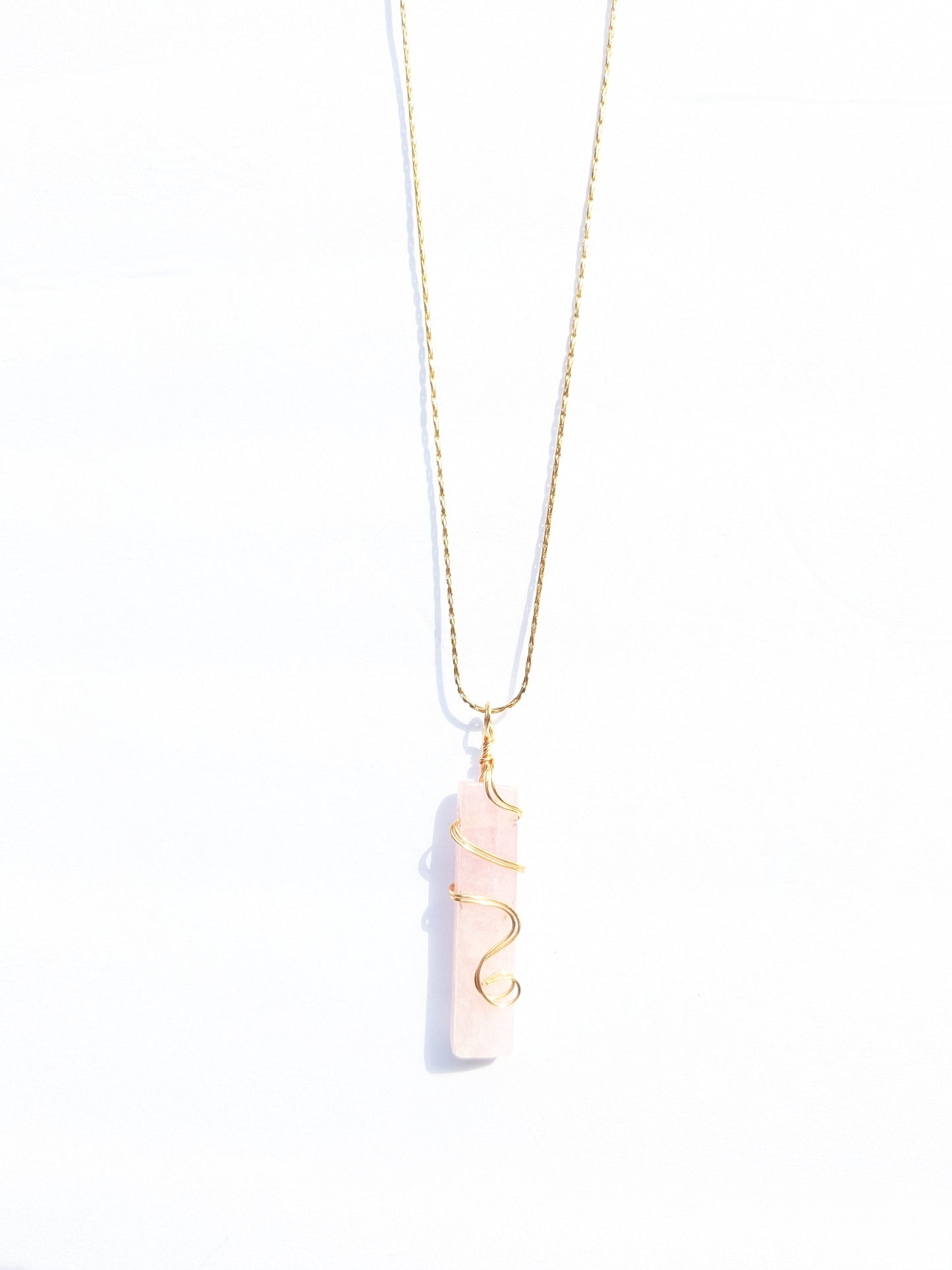 Crystal Rose Quartz Necklace "Self love"