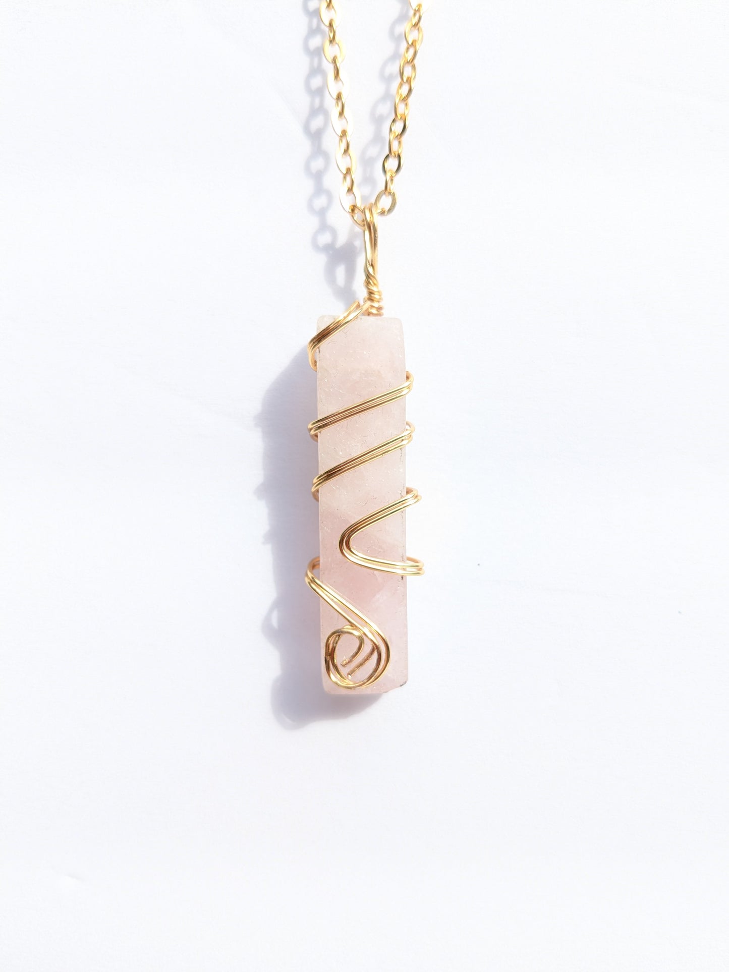 Crystal Rose Quartz Necklace "Self love"