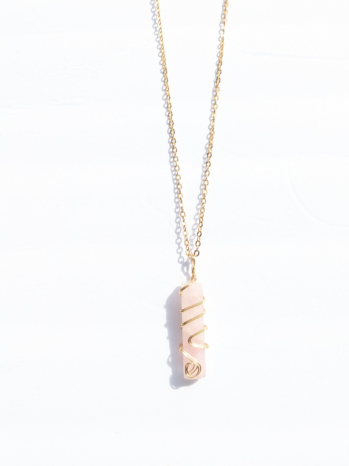 Crystal Rose Quartz Necklace "Self love"