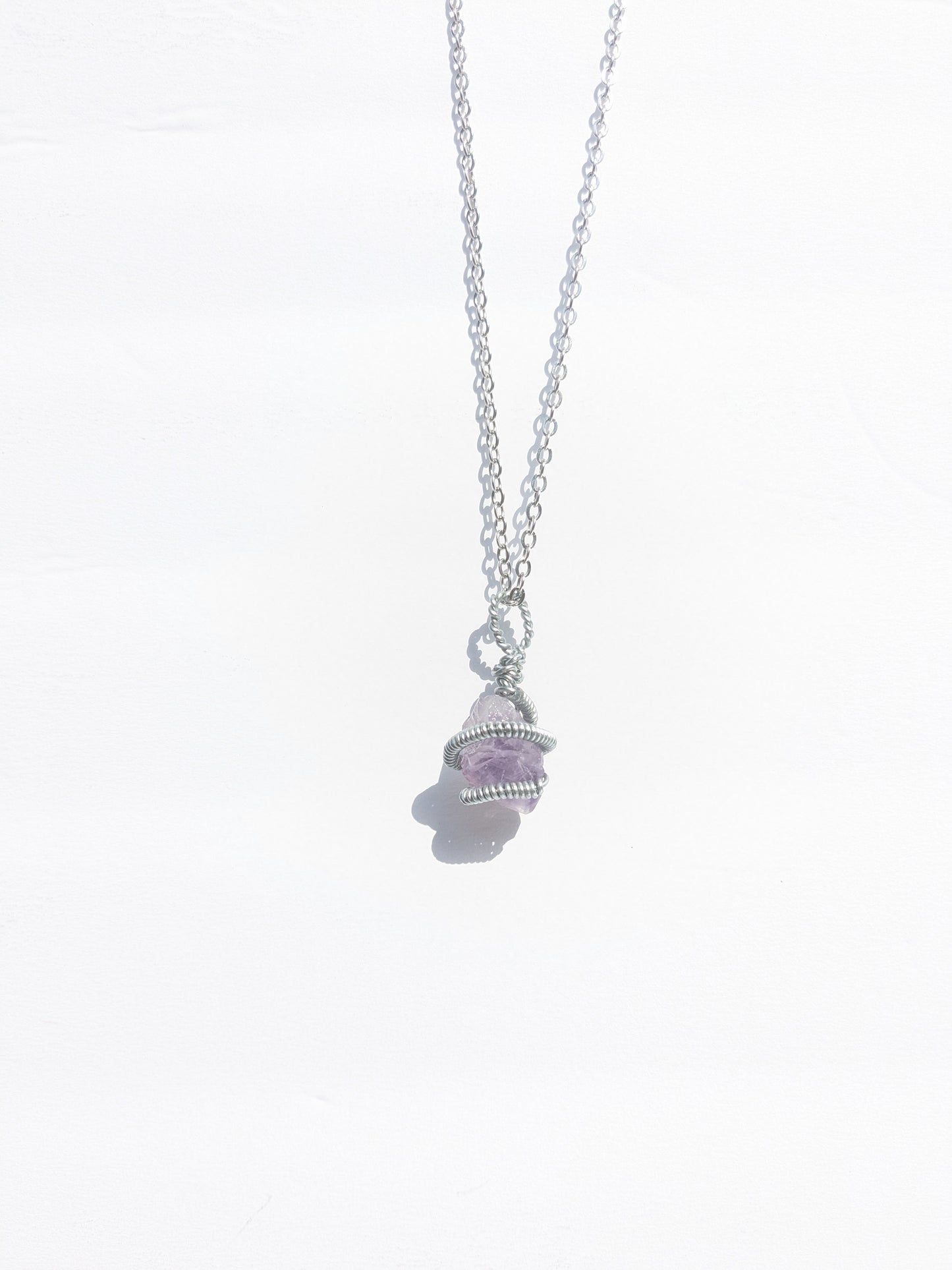 Stainless Steel Amethyst Necklace "Peace"