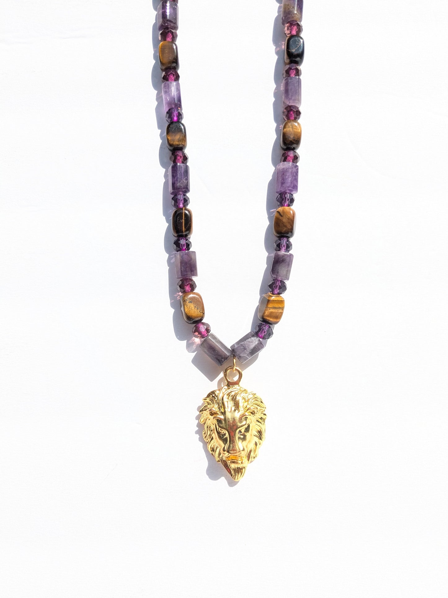 Crystal Amethyst "Lion of Judah Necklace"