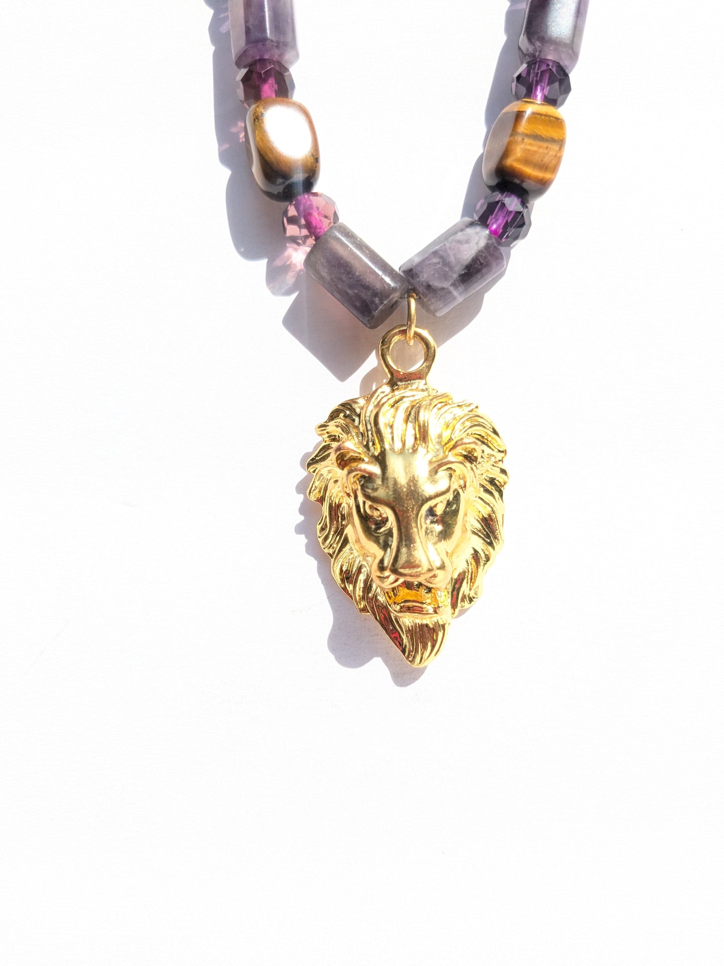 Crystal Amethyst "Lion of Judah Necklace"