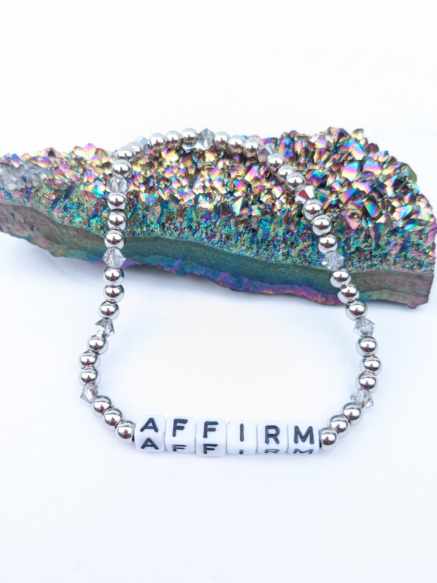 Silver Stainless Steel "Affirm" bracelet