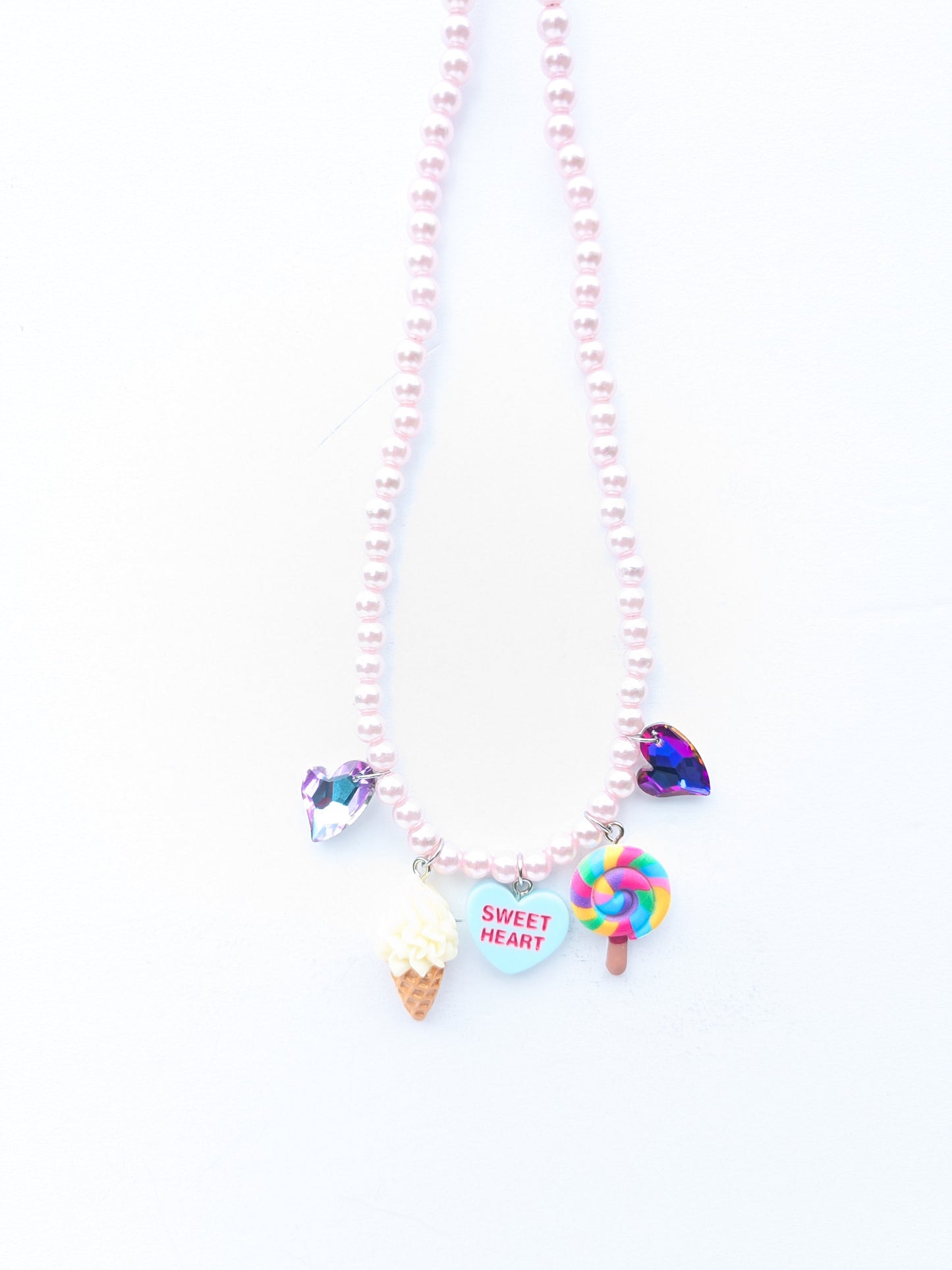 pink pearl charm necklace "Real Sweet"